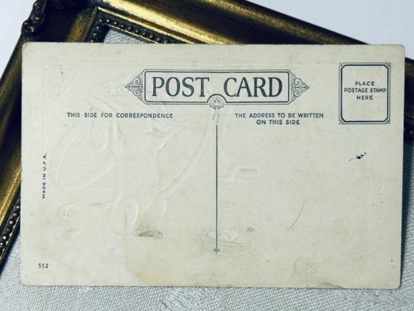 画像4: Postcard アンティークポストカード イースター  帽子をかぶるウサギさん (4)