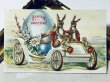 画像2: Postcard　アンティークポストカード　イースター 　自動車で大きな卵を運ぶウサギさん (2)