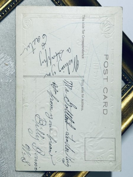 画像4: Postcard アンティークポストカード イースター  卵を運ぶウサギさん 風車小屋  (4)