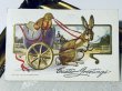 画像2: Postcard　アンティークポストカード　イースター 　荷車を引くウサギ　ヒヨコ (2)