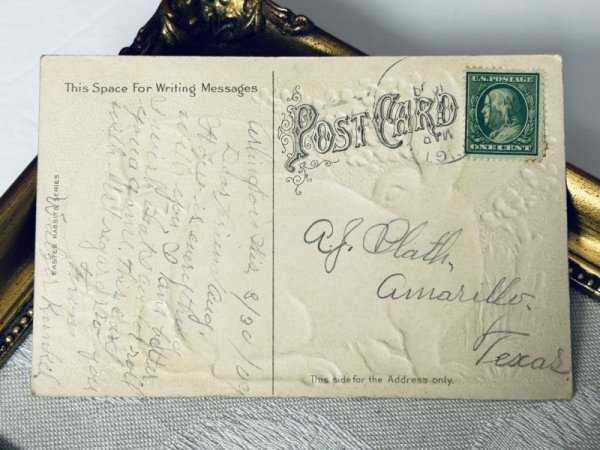 画像4: Postcard アンティークポストカード イースター  白ウサギと生まれたてのヒヨコ (4)