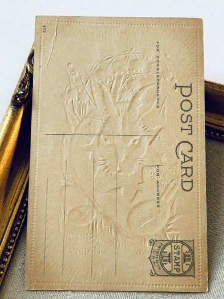 画像4: Postcard アンティークポストカード イースター  卵から生まれたウサギさん スズランのお花 (未使用) (4)