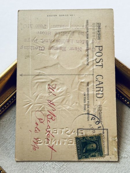 画像3: Postcard アンティークポストカード イースター  ウサギとセーラー服の男の子 卵 (3)