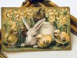 画像2: Postcard　アンティークポストカード　イースター 　ウサギとヒヨコとラッパスイセンのお花 (2)