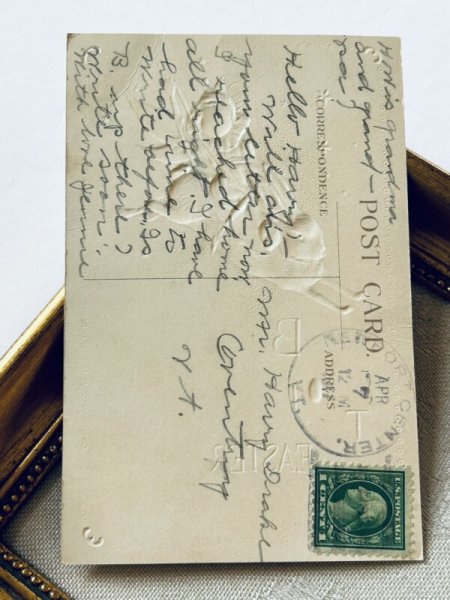 画像4: Postcard アンティークポストカード イースター  ウサギの乗る妖精さん (4)