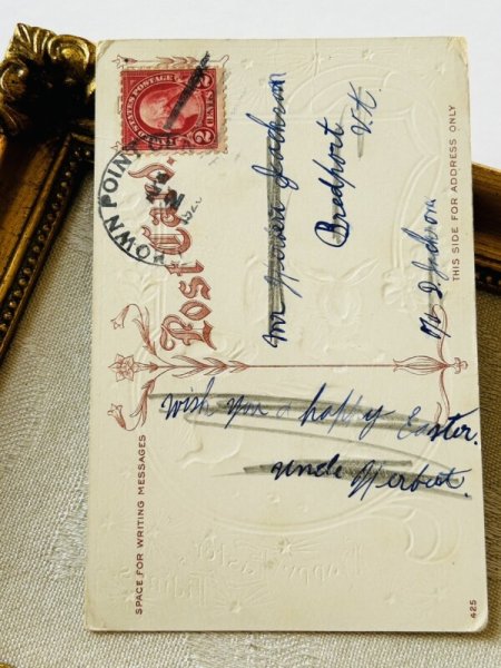 画像3: Postcard アンティークポストカード イースター  ウサギと卵 アメリカ1920年 (3)