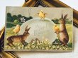 画像2: Postcard　アンティークポストカード　イースター 　ウサギとヒヨコと大きな卵 (2)