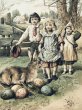 画像3: Postcard　アンティークポストカード　イースター 　ウサギと子どもたち　卵　（未使用） (3)