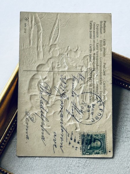 画像4: Postcard アンティークポストカード イースター  輪になって踊る子どもたち 卵 ウサギ (4)