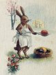 画像3: Postcard　アンティークポストカード　イースター 　卵を運ぶウサギのお母さん　 (3)