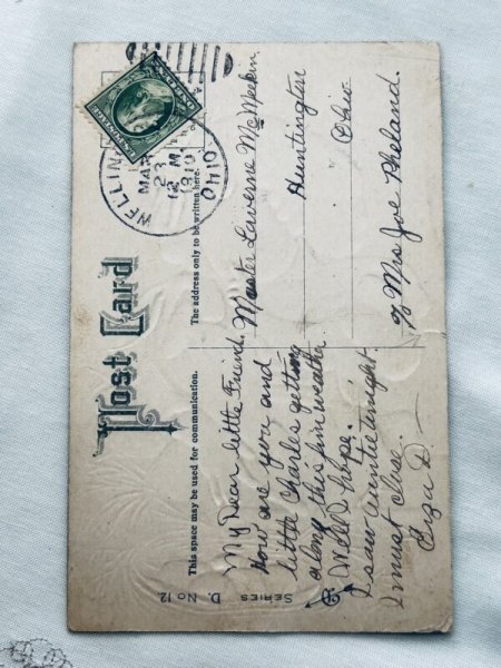 画像3: Postcard アンティークポストカード イースター  女の子とウサギ 卵 (3)