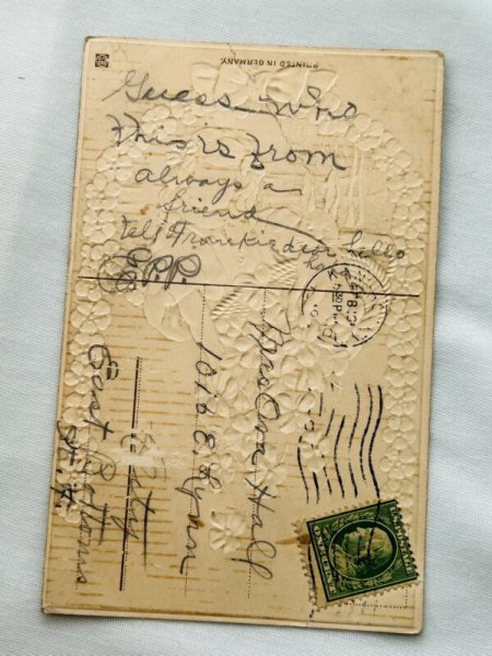 画像3: Postcard アンティークポストカード イースター  ウサギと女の子 スミレ (3)