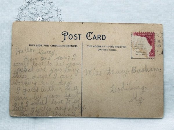 画像2: Postcard アンティークポストカード イースター  女の子とウサギさん ヒヨコ 卵 (2)