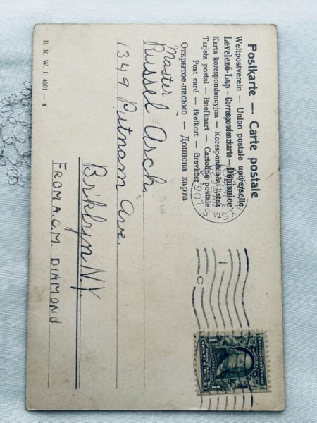 画像3: Postcard アンティークポストカード イースター  ウサギとヒヨコを抱く踊り子さん ダンサーの女性 (3)