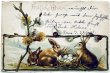 画像1: Postcard　アンティークポストカード　イースター 　卵とウサギさん　ネコヤナギ　ドイツ1902年 (1)