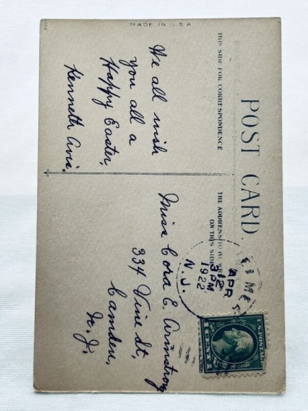 画像2: Postcard   アンティークポストカード  イースター ウサギと男の子 (2)