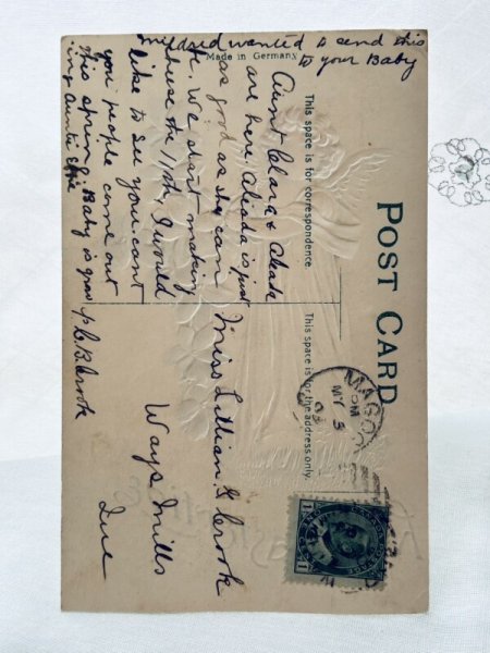 画像2: Postcard　アンティークポストカード　イースター　天使　十字架　スミレのお花 (2)