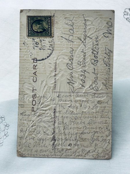 画像2: Postcard アンティークポストカード イースター 祈る天使 十字架 白百合のお花 (2)