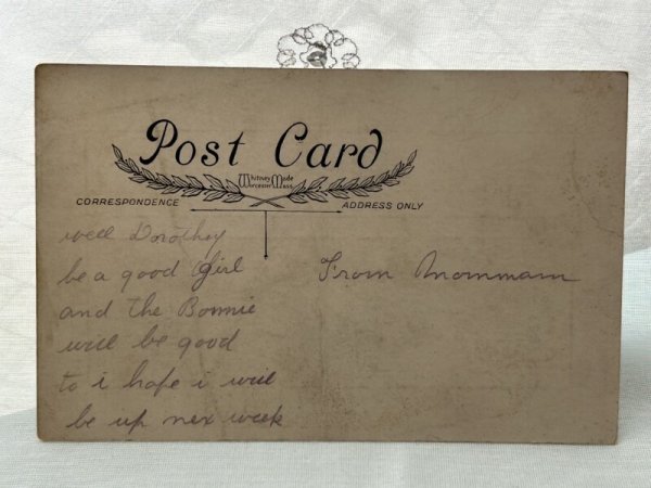 画像2: Postcard アンティークポストカード イースター  歌う3羽のウサギさん 白百合 スイセン (2)