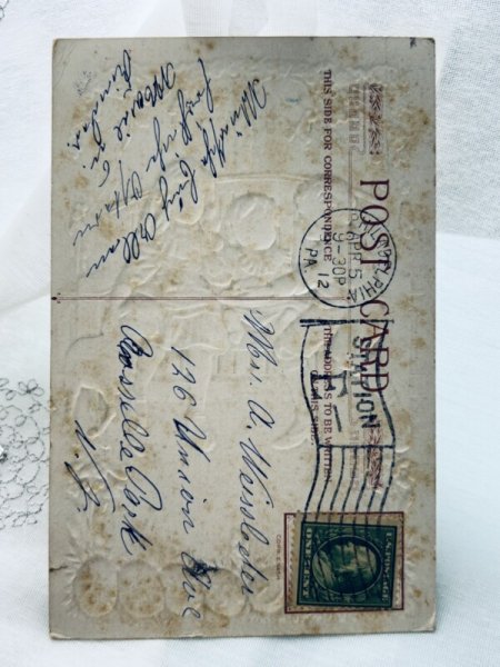 画像2: Postcard アンティークポストカード イースター 子どもたちと羊 スイセン 卵 (2)