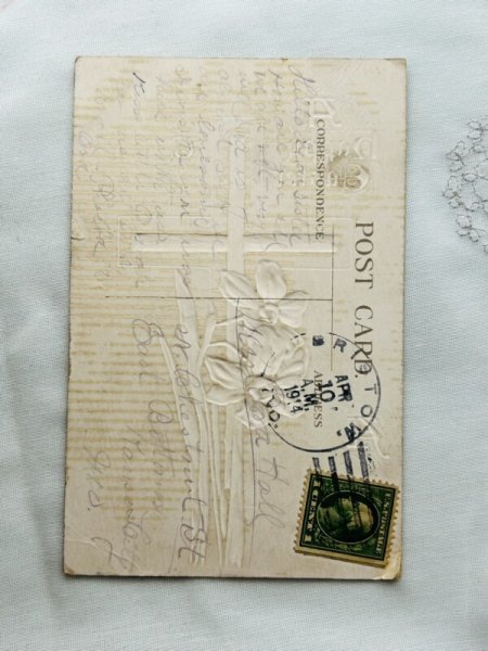 画像2: ▼SALE 500▼Postcard アンティークポストカード イースター スイセンのお花  (2)