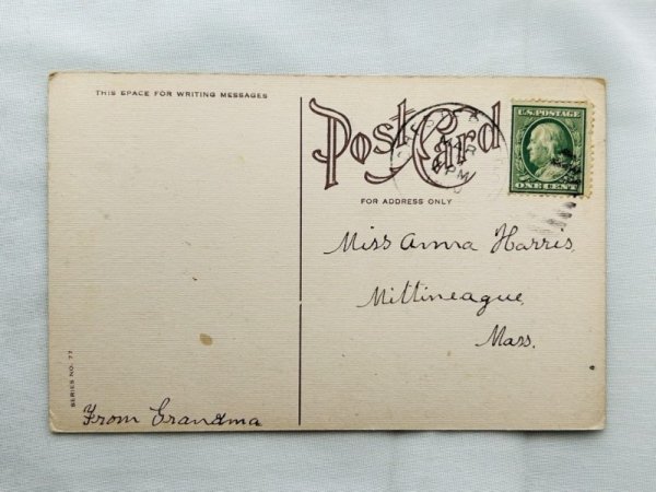 画像2: Postcard　アンティークポストカード　イースター　女性とヒヨコ　 (2)