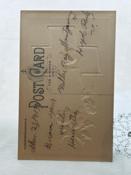 画像2: ▼SALE 500▼Postcard アンティークポストカード イースター ヒヨコとパンジーのお花 (2)