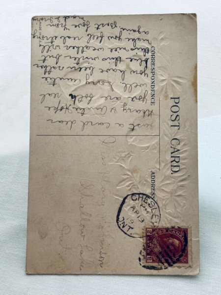 画像2: Postcard　アンティークポストカード　イースター　ヒヨコと蝶々 (2)