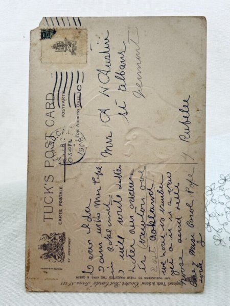 画像3: Postcard アンティークポストカード イースター ヒヨコと絵本 傘 (3)