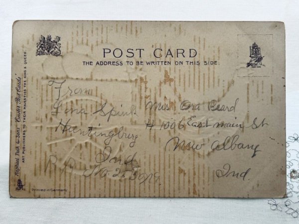 画像4: Postcard アンティークポストカード イースター 卵を運ぶニワトリのお母さん ヒヨコ (4)