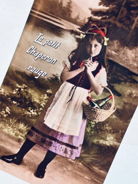 画像2: Postcard    アンティークポストカード　赤ずきんちゃん　フランス　写真　 (2)