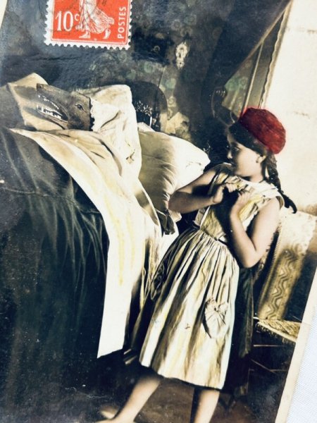 画像2: Postcard    アンティークポストカード 赤ずきんちゃん フランス1910年 写真  (2)
