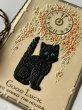 画像2: Greeting card　アンティークグリーティングカード　新年祝い　New Year 黒猫と時計 (2)