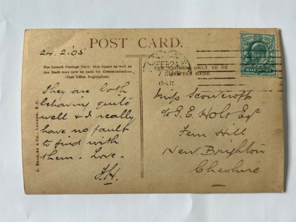画像2: Postcard アンティークポストカード イギリス王室   ジョージ皇太子と子供たち イギリス1905年 (2)