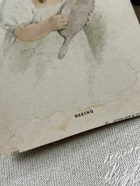 画像3: Postcard　アンティークポストカード　鏡を見つめる女の子　Bessie Pease Gutmann　（未使用） (3)