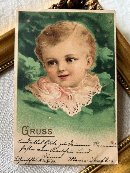 画像2: Postcard　アンティークポストカード  微笑む赤ちゃん　ドイツ　バイエルン　1899年 (2)