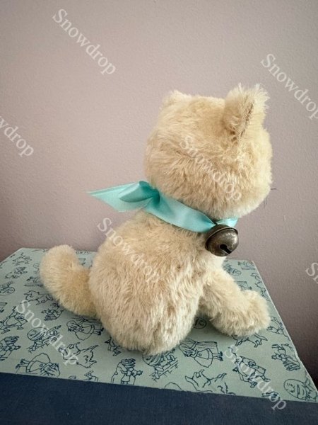 画像5: 【ご予約注文】Snowdrop ハンドメイド　アンティーク風ぬいぐるみ　白猫　オートミールモヘア　（16.5cm） (5)