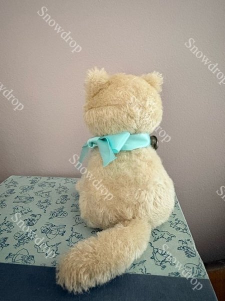 画像6: 【ご予約注文】Snowdrop ハンドメイド　アンティーク風ぬいぐるみ　白猫　オートミールモヘア　（16.5cm） (6)