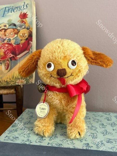 画像1: 【ご予約注文】Snowdrop ハンドメイド　アンティーク風ぬいぐるみ　ゴールデンモヘア　犬  （17cm） (1)