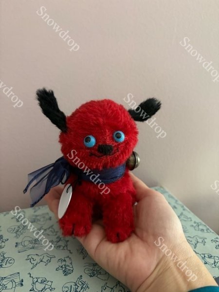 画像5: 【ご予約注文】Snowdrop ハンドメイド　アンティーク風ぬいぐるみ　赤モヘア　犬  （12cm） (5)