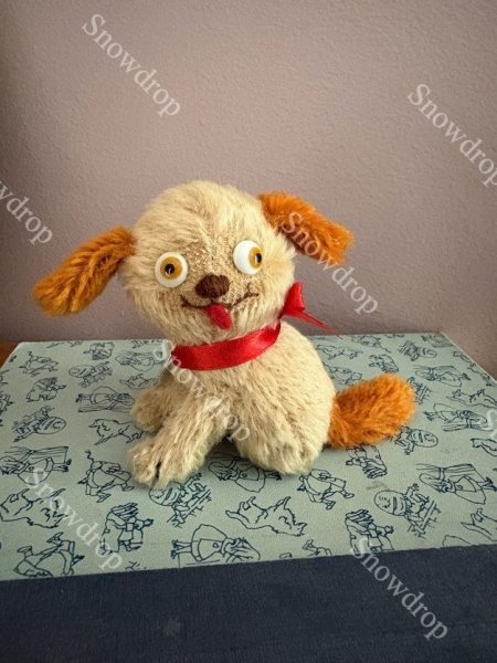 画像3: 【ご予約注文】Snowdrop ハンドメイド　アンティーク風ぬいぐるみ　ライトブラウンモヘア　犬  （10.5cm） (3)