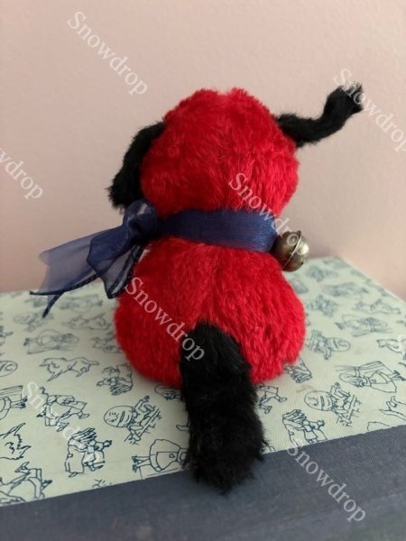 画像3: 【ご予約注文】Snowdrop ハンドメイド　アンティーク風ぬいぐるみ　赤モヘア　犬  （11.5cm） (3)