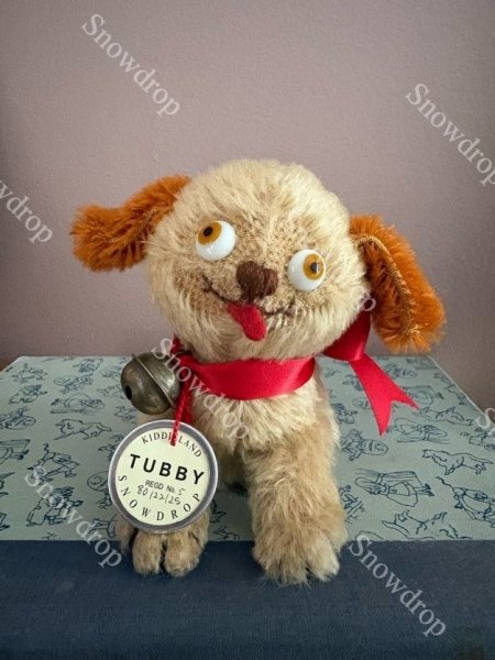 画像1: 【ご予約注文】Snowdrop ハンドメイド　アンティーク風ぬいぐるみ　ライトブラウンモヘア　犬  （12cm） (1)