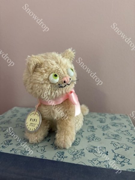 画像4: 【ご予約注文】Snowdrop ハンドメイド　アンティーク風ぬいぐるみ　猫　オートミールモヘア　（12cm） (4)