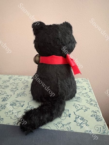 画像3: 【ご予約注文】Snowdrop ハンドメイド　アンティーク風ぬいぐるみ　黒猫　モヘア　（14cm） (3)
