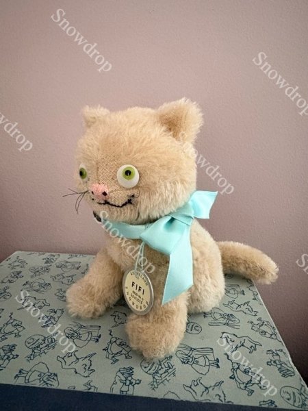 画像3: 【ご予約注文】Snowdrop ハンドメイド　アンティーク風ぬいぐるみ　白猫　オートミールモヘア　（16.5cm） (3)