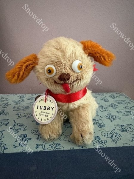 画像1: 【ご予約注文】Snowdrop ハンドメイド　アンティーク風ぬいぐるみ　ライトブラウンモヘア　犬  （10.5cm） (1)