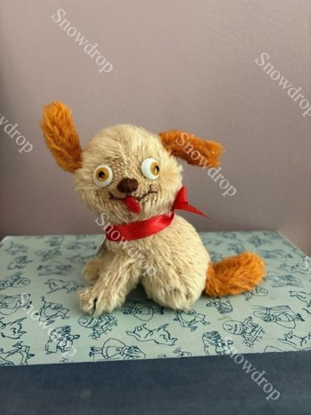 画像4: 【ご予約注文】Snowdrop ハンドメイド　アンティーク風ぬいぐるみ　ライトブラウンモヘア　犬  （10.5cm） (4)