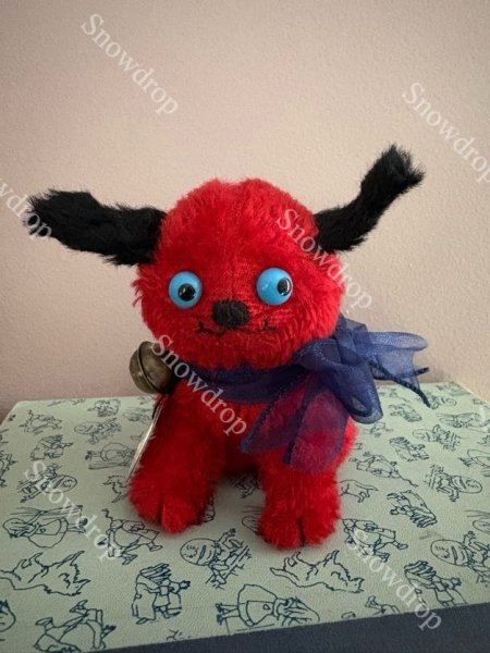 画像4: 【ご予約注文】Snowdrop ハンドメイド　アンティーク風ぬいぐるみ　赤モヘア　犬  （11.5cm） (4)