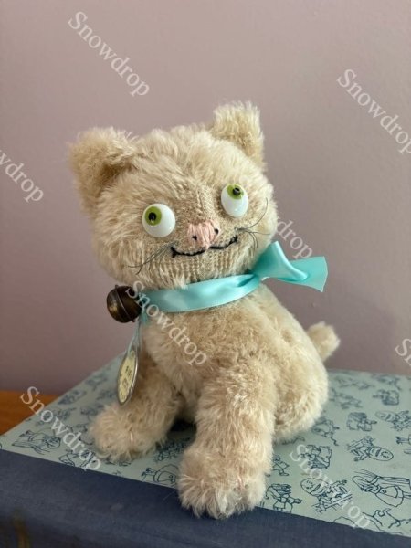 画像6: 【ご予約注文】Snowdrop ハンドメイド　アンティーク風ぬいぐるみ　白猫　オートミールモヘア　（17cm） (6)